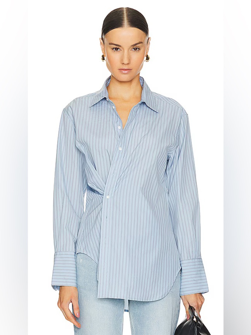 rag & bone Indiana Shirt in Cool Blue Stripe